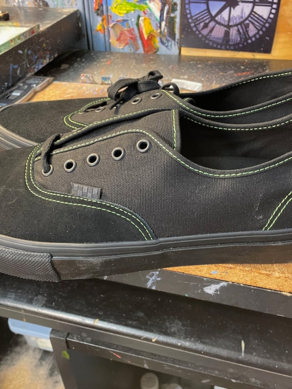 Vans Skate Authentic Black Green Gecko Size US 13 Men New VN000Z0TFBL Sneakers